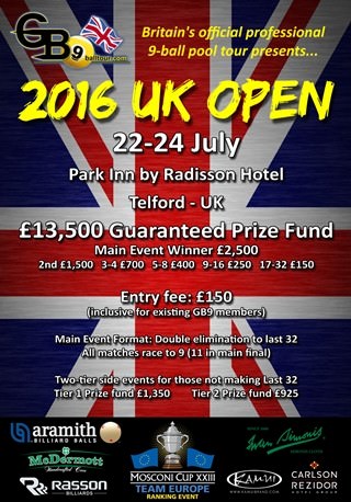 2016 GB9 UK Open poster