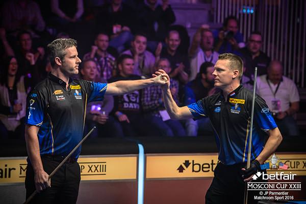 2016 Mosconi Cup Day 2 - 01 Mark Gray and Niels Feijen