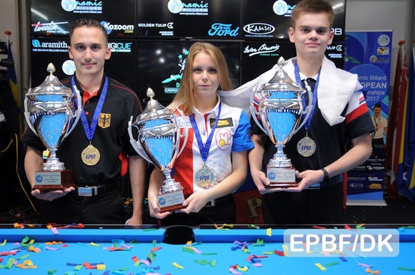 2017 Holland EC Youth - Tkach, Shkudov and Hofmann win the 10-ball titles
