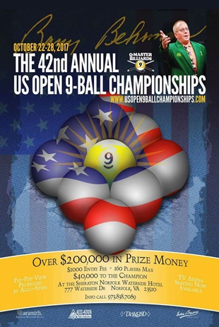 2017 The 42nd Annual US Open 9-Ball Championshups Poster