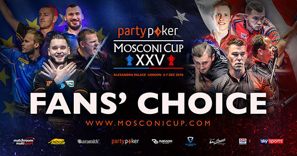 2018 Mosconi Cup - Partypoker Mosconi Cup Launches Fan's Choice Match