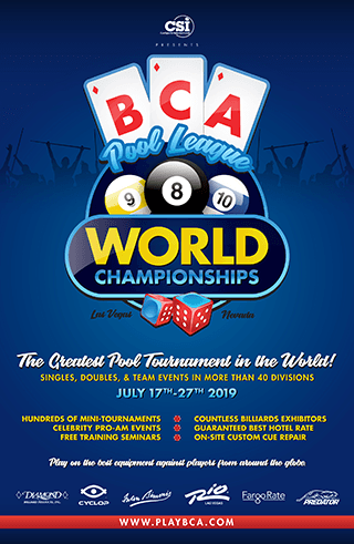 2019 BCA Pool League World Championships poster w320