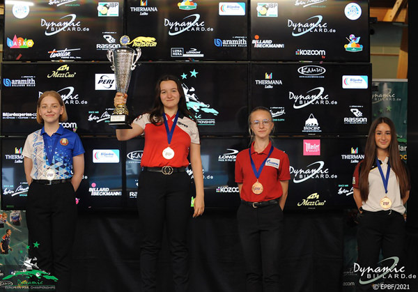 2021 European Championships Youth - 10-ball Girls medalists