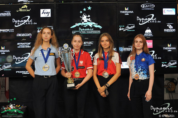 2021 European Championships Youth - 9-ball Girls medalists