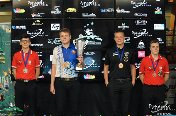 2021 European Championships Youth - 9-ball U19 medalists