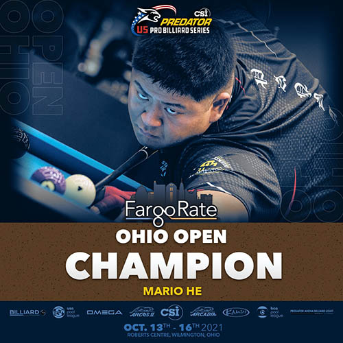 2021 US Pro Billiard Series - Ohio Open_Winner_Mario He_by Predator