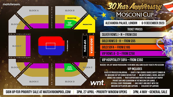 2023 Mosconi Cup Tickets To Go On Sale