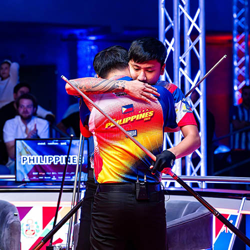 2023 World Cup of Pool - Day 6 Final_Team PHI hugs