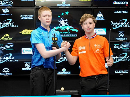 2024 EC Youth - U19 Straight Pool_Finalists Riku Romppanen and Mika Van Berkel