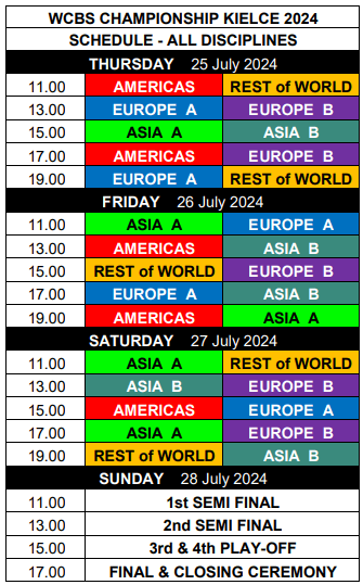 2024 WCBS Championship - Match Schedule Announced