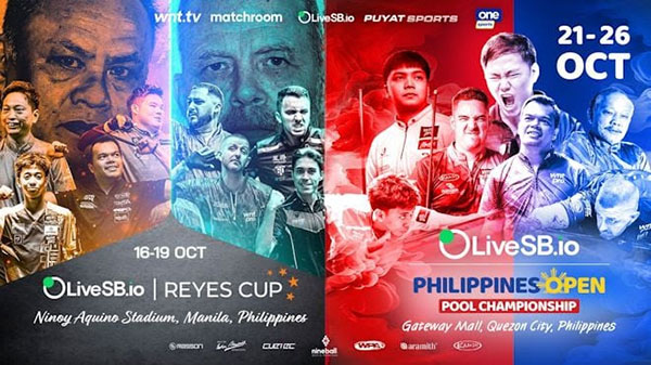 2025 Reyes Cup and Philippines Open with title sponsor banner