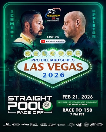 The 2026 Las Vegas Straight Pool Face Off : Darren Appleton vs. John Schmidt - 第1張圖 2026 PBS Las Vegas Straight Pool Face Off poster_w350