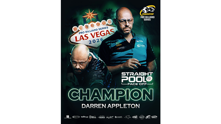 2026 PBS Straight Pool Face Off - winner Darren Appleton