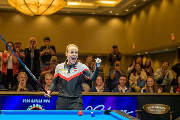 2025 Womens 8-Ball WC - Ouschan celebrations