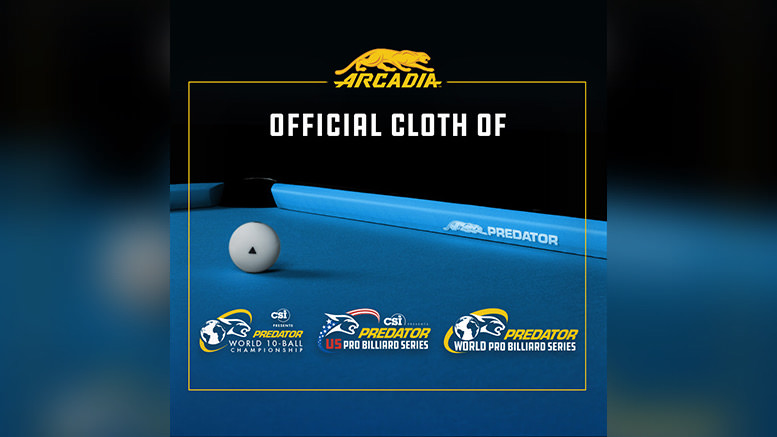 Predator Arcadia Reserve is the Official cloth of the Predator World Pro Billiard Series 777x437